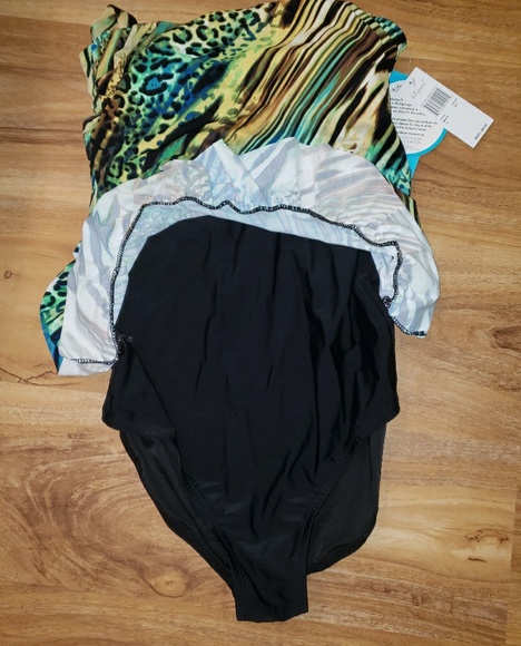 Nwt It Figures Tummy Thinner 1pc Bathing Suit sz12 - Picture 4 of 7